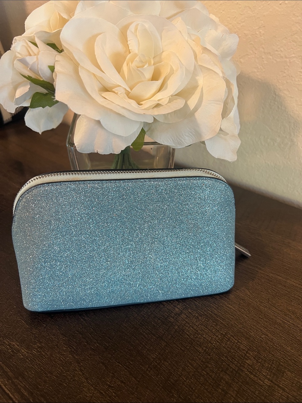 kate spade Glitter Light Blue Cosmetic Pouch - Picture 2 of 5